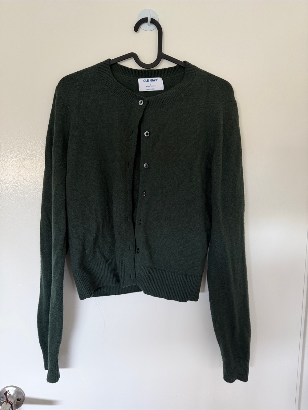 Old Navy Forest Green Button-Up Crewneck Cardigan
